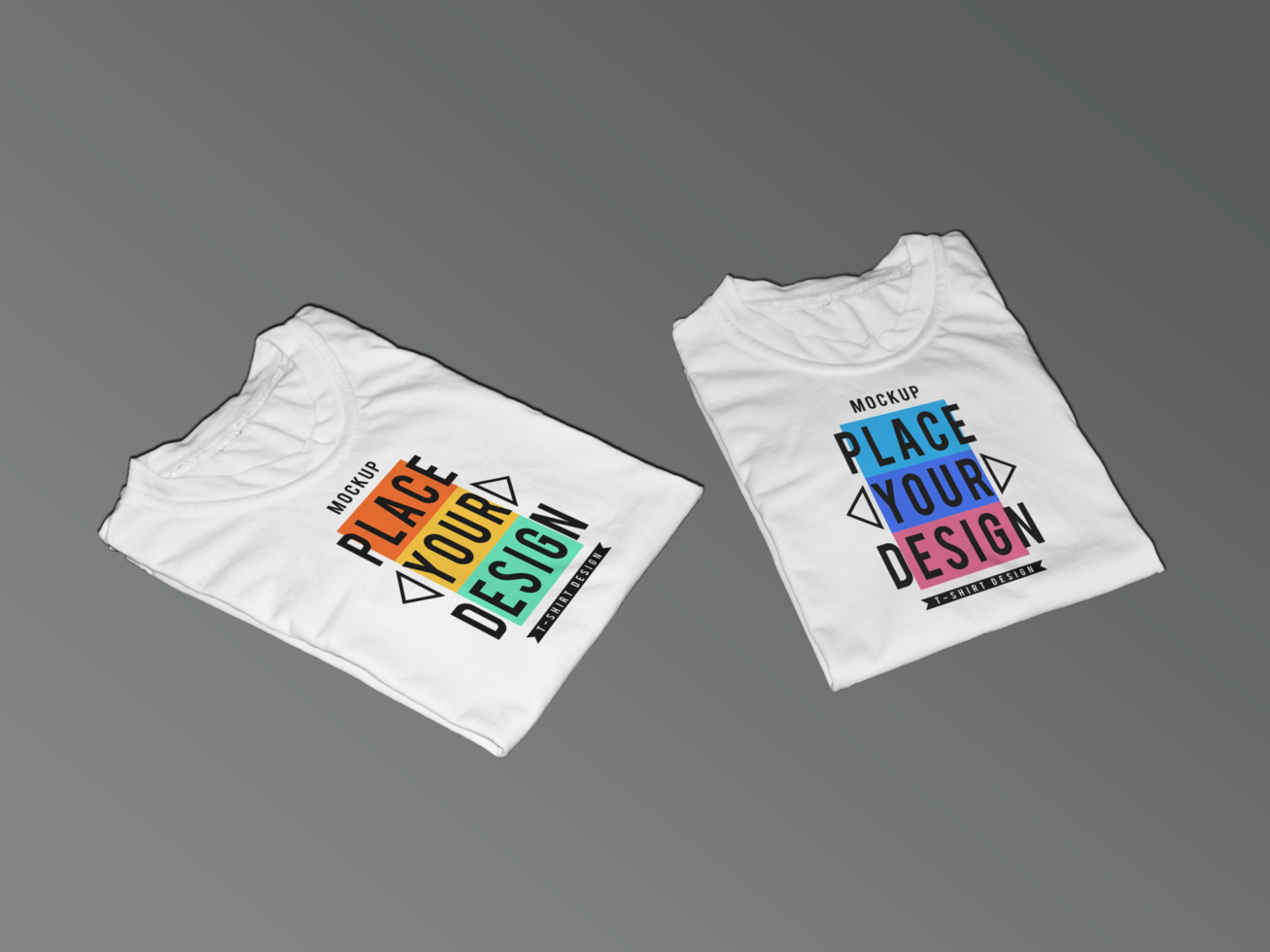 Two T-shirt Mockup design template psd