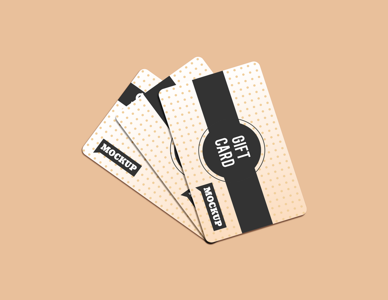 Three Front View Gift Card Mockup Template psd