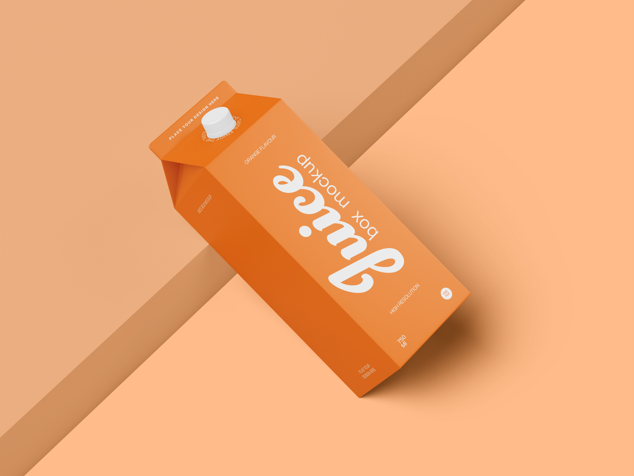 Juice Box Mockup 3D Render psd