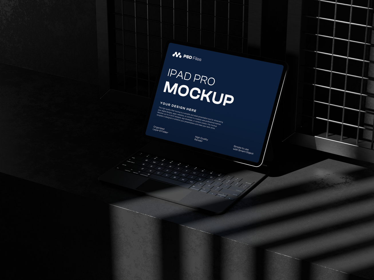 IPad Pro Mockup Dark Style psd