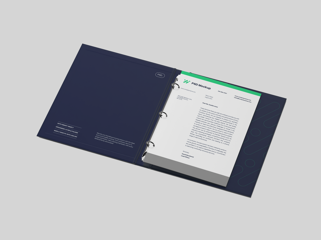 Binder File Folder with Page Mockup psd