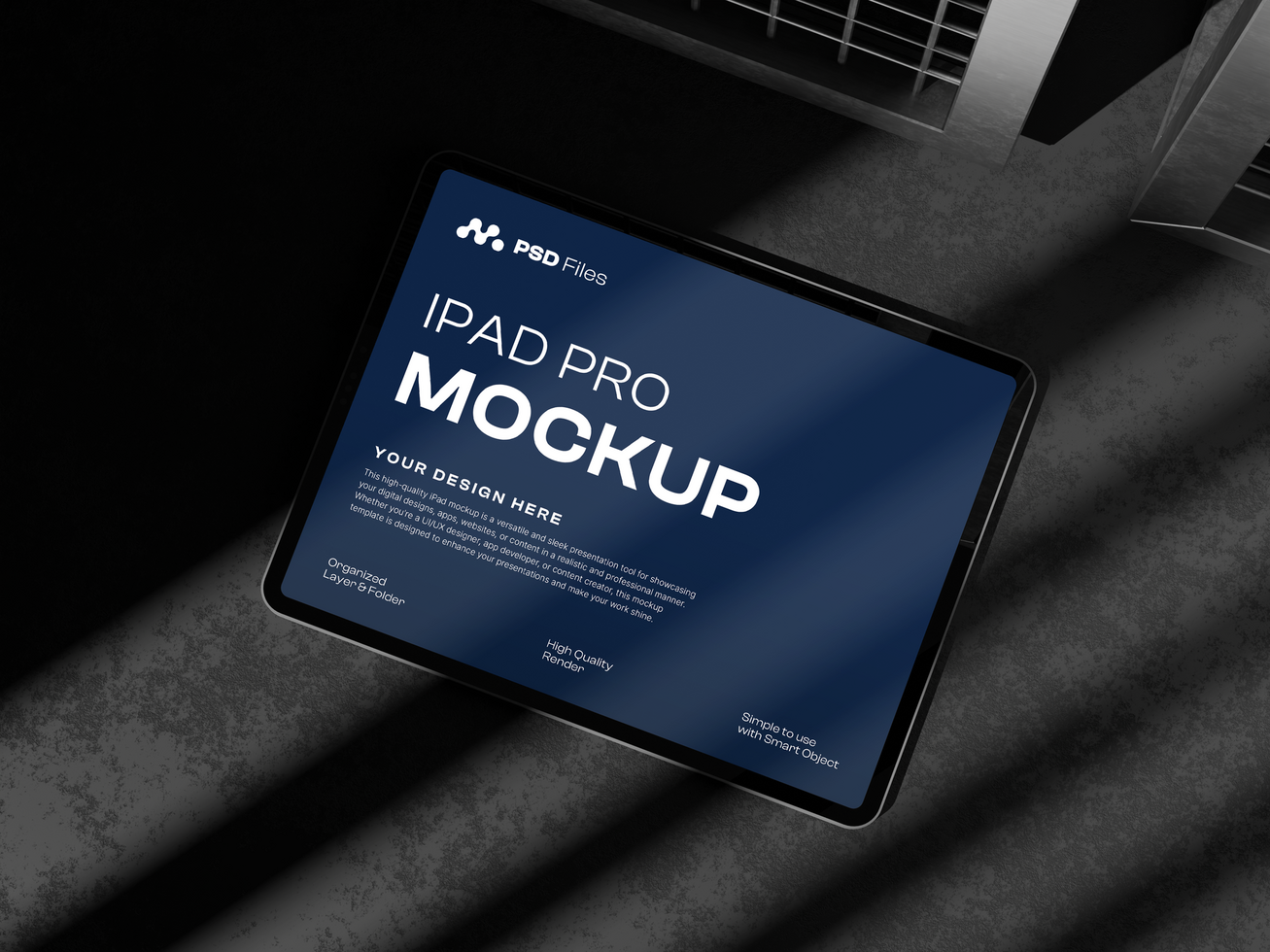 App Pro Mockup Dark Style 3D Render psd