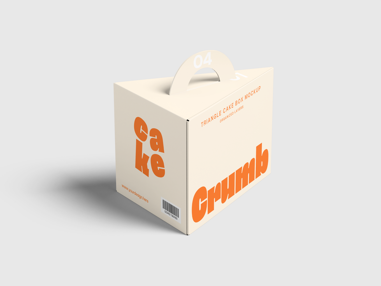 Triangle Cake Box Mockup 3D Render psd