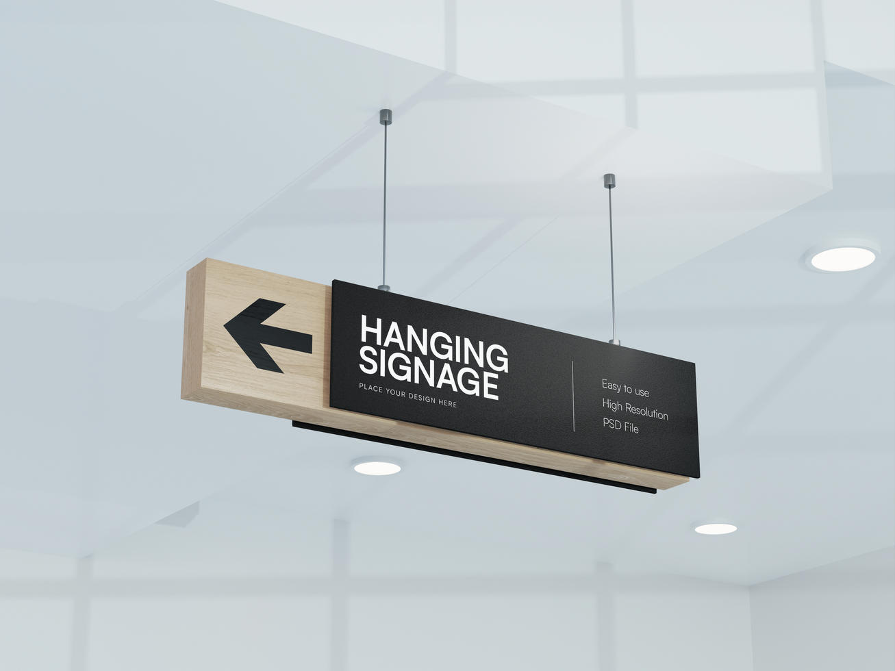 Hanging Signage 3D Mockup psd