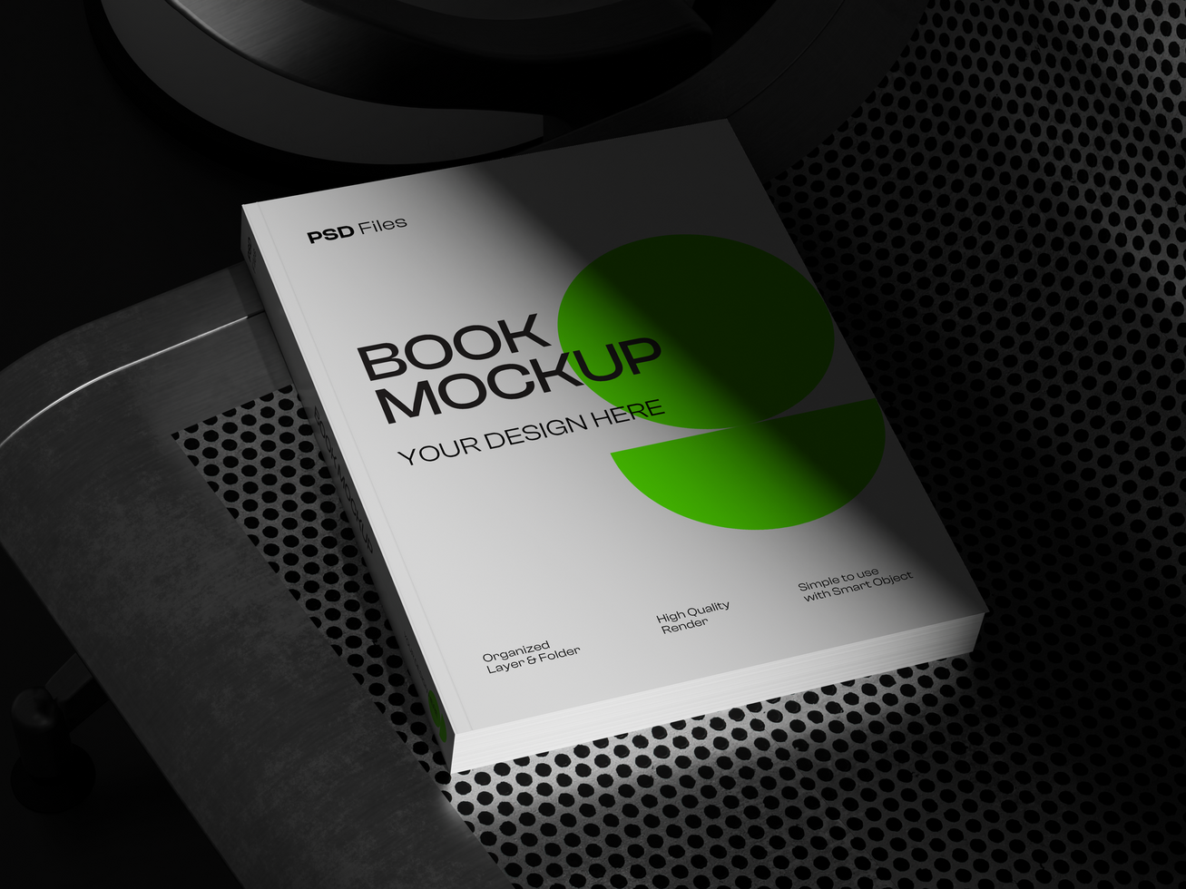 Cover Book Mockup Dark Style psd