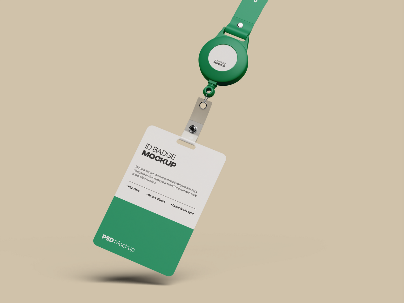 ID Badge Mockup 3D Render psd