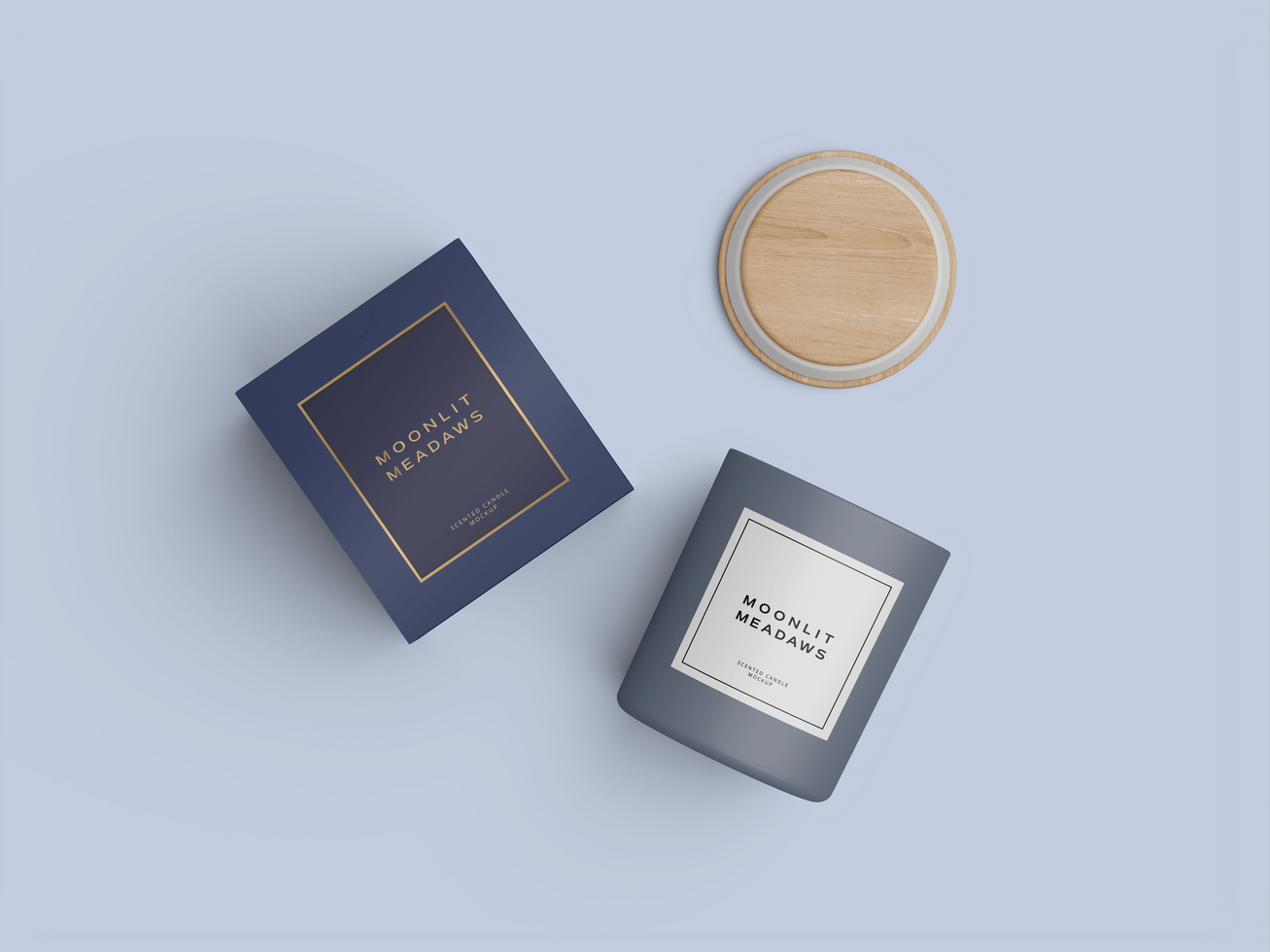 Candle with Box Mockup 3D Render psd