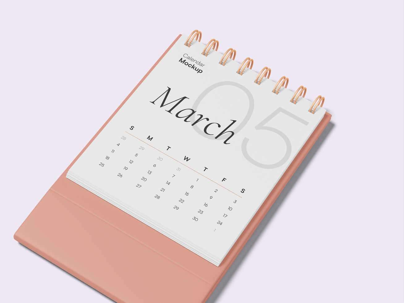 Calendar Mockup 3D Render psd