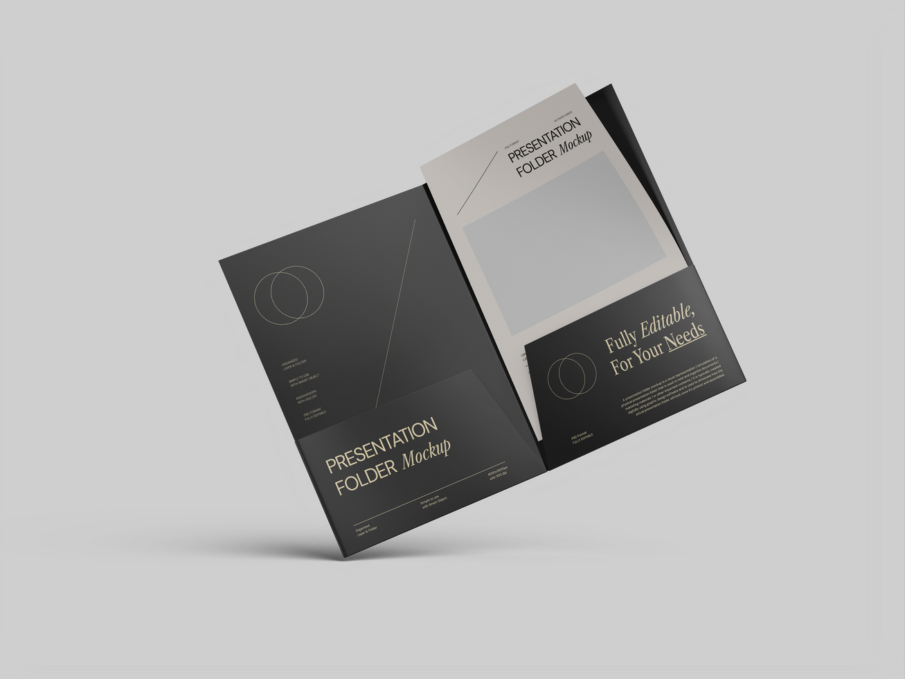 Folder Presentation Paper with Open Page Mockup psd