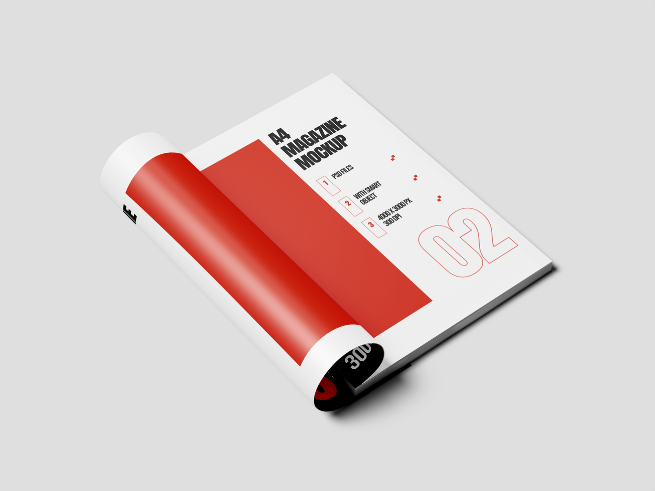 Magazine A4 Mockup 3D Render psd