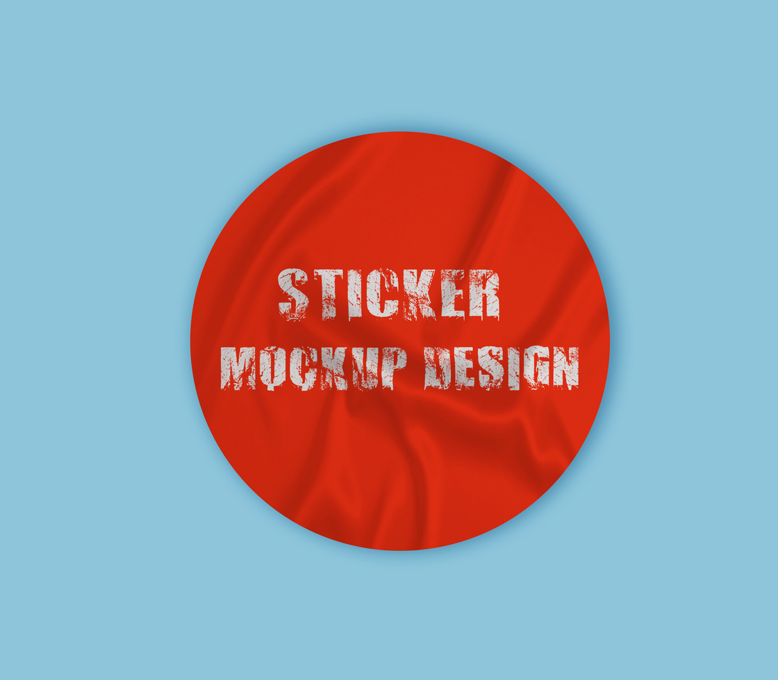 Glued Paper Sticker Mockup Tag Template psd