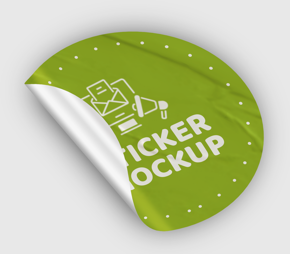 Realistic Side Peel Sticker Mockup Template psd