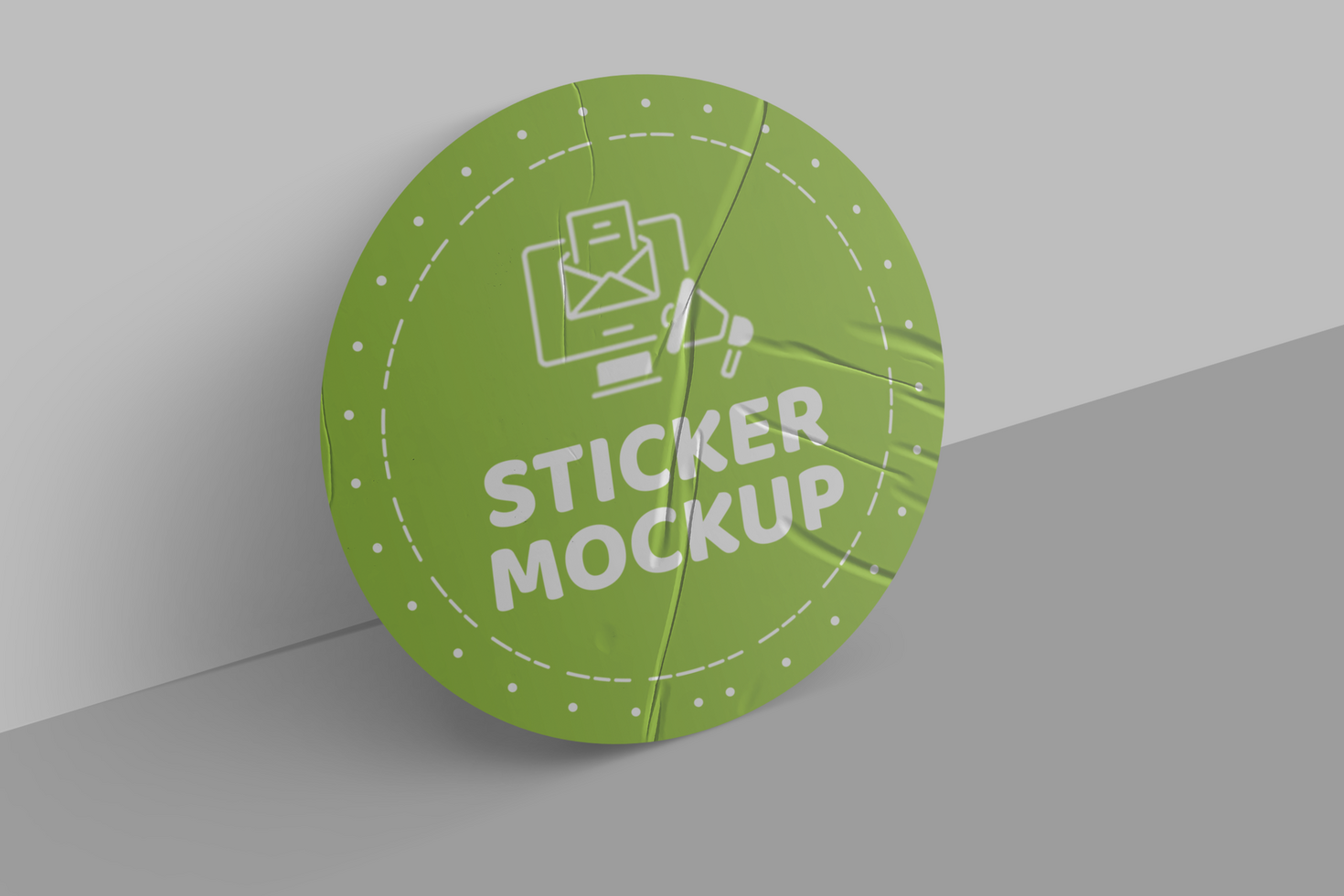 Realistic Sticker Mockup Template on Grey Background psd