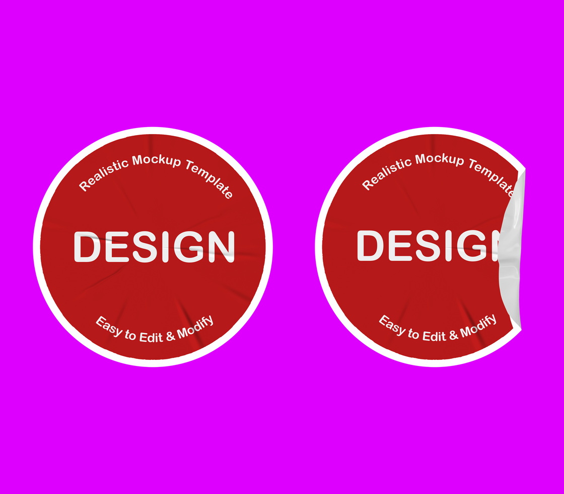 Realistic Red Sticker Mockup Template Design psd