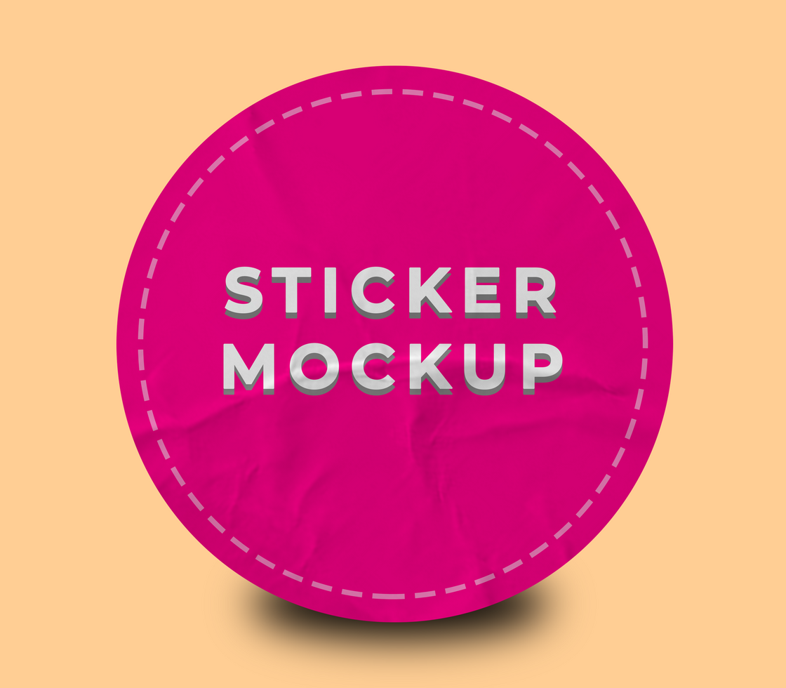 Realistic Sticker Mockup Paper Template psd