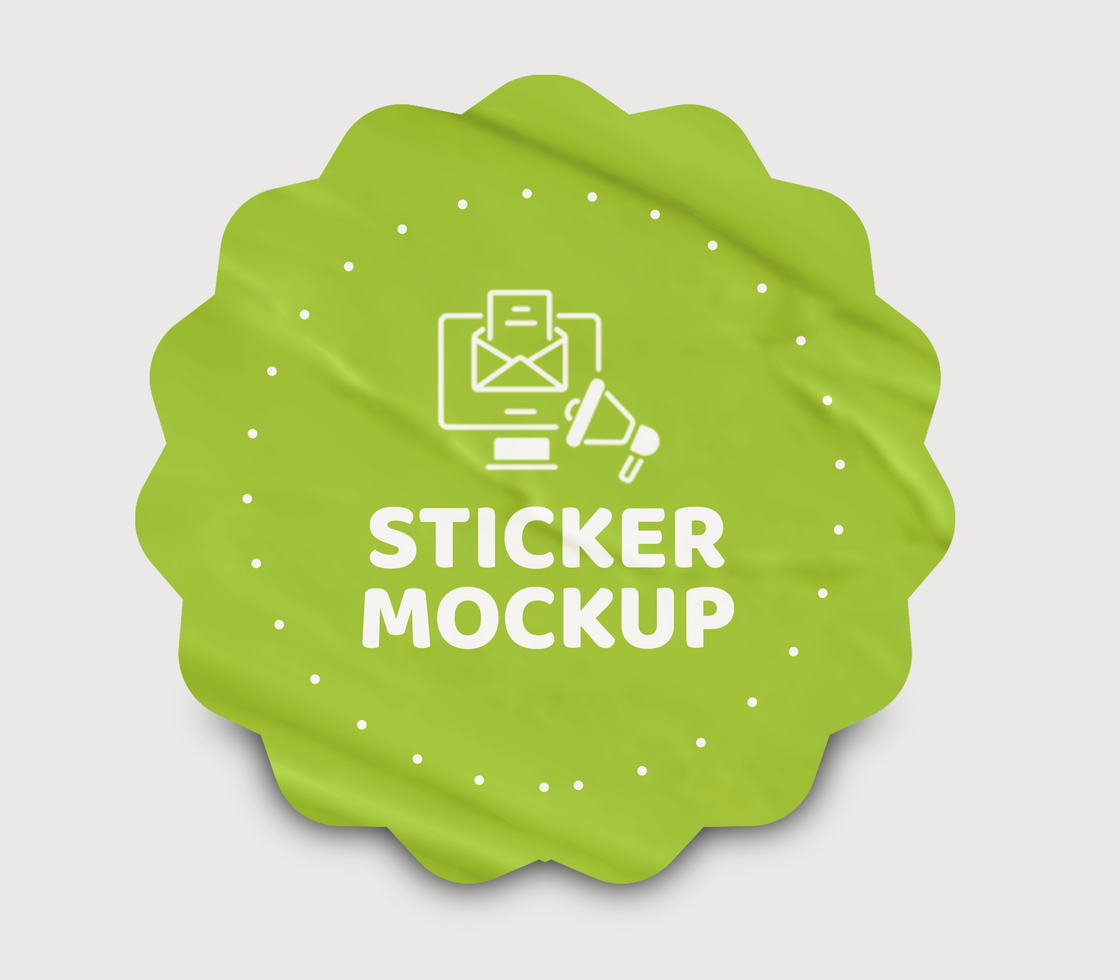 Realistic Sticker Mockup Template Design psd
