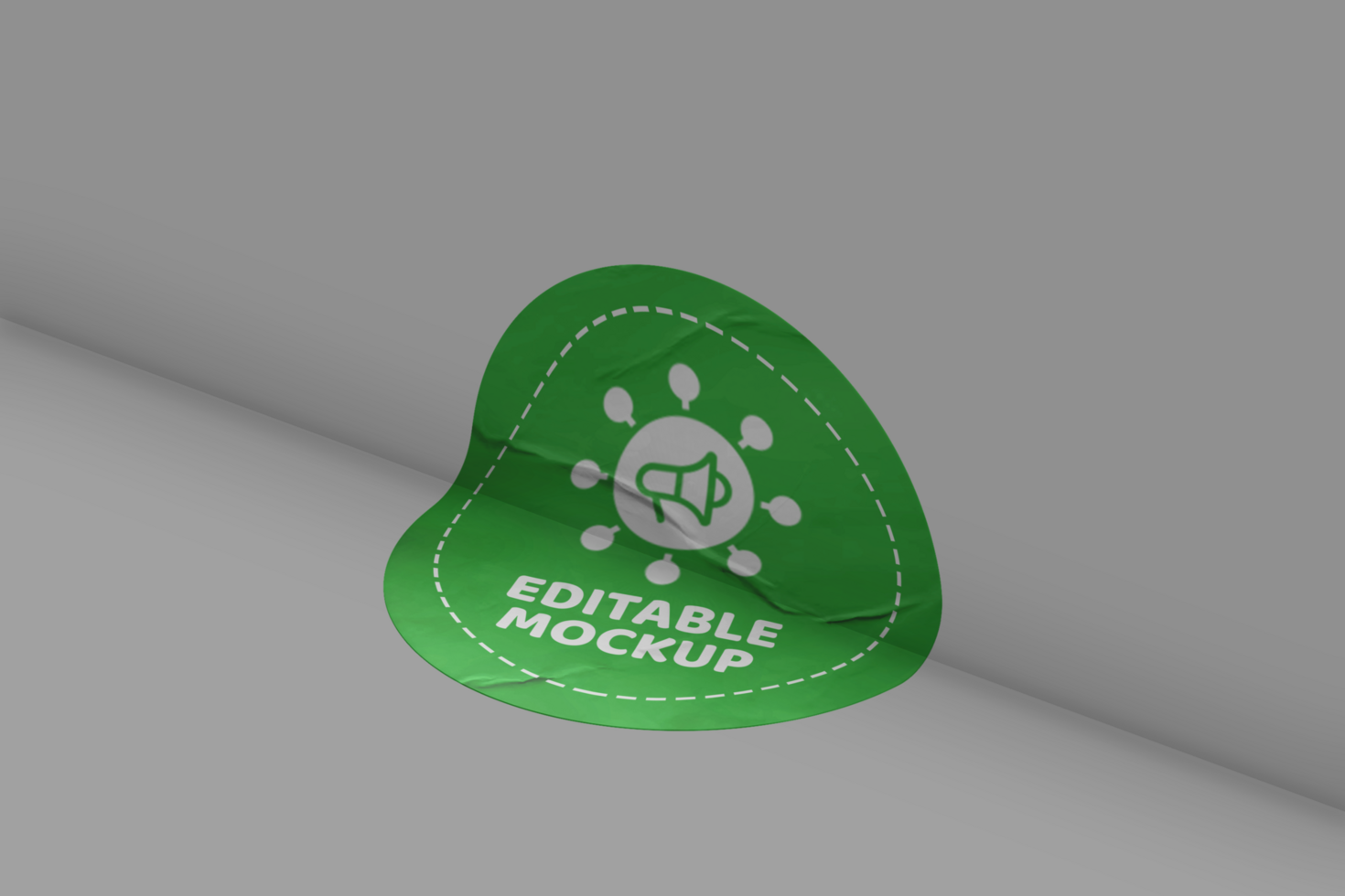 Realistic Sticker Mockup Template on Side Wall psd