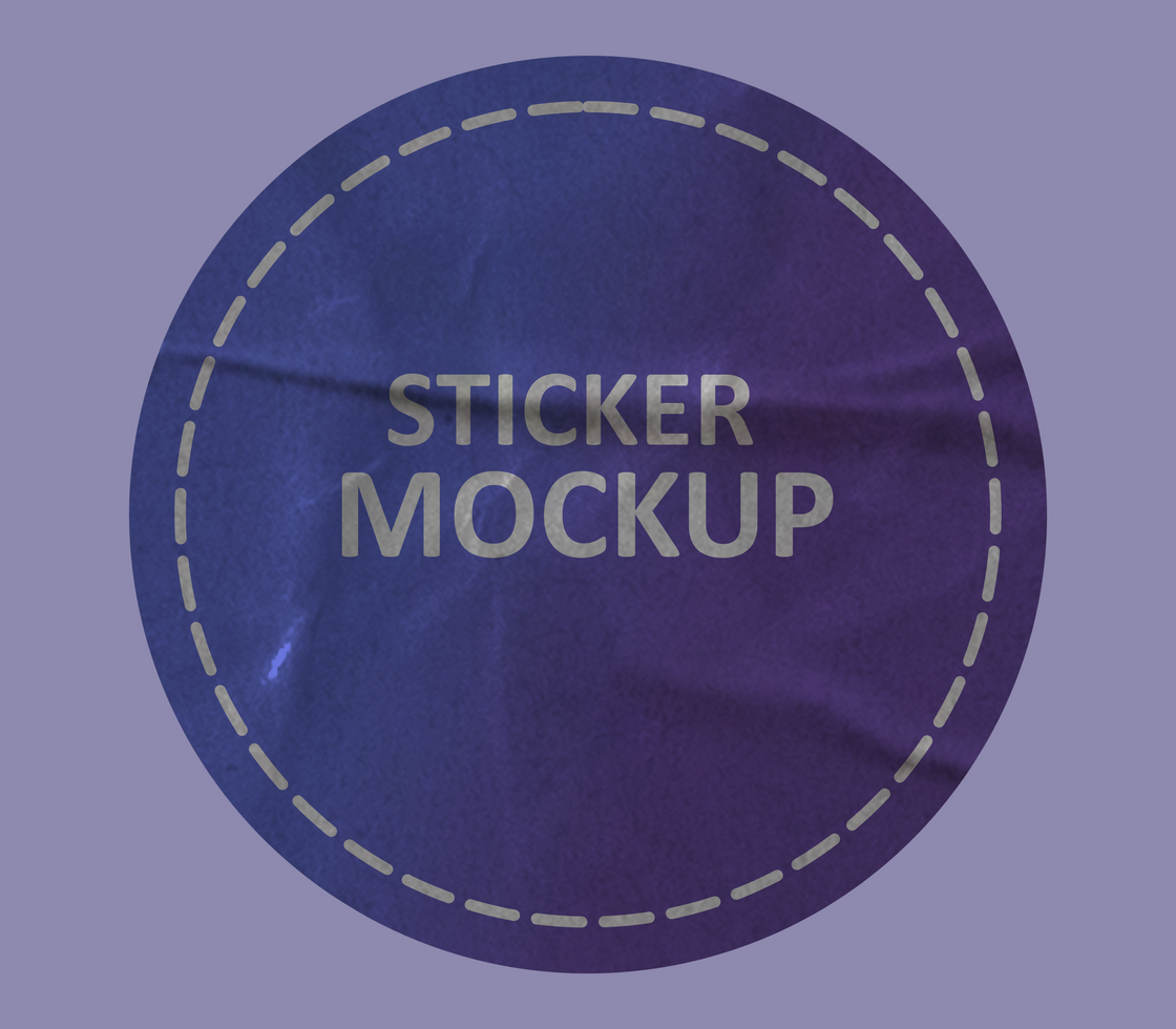Round Glossy Sticker Mockup Template psd