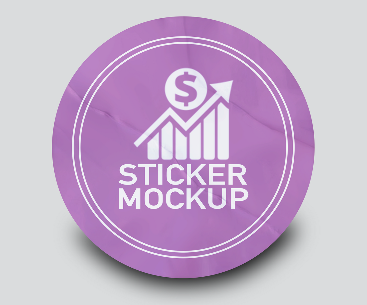 Glued Paper Sticker Mockup Template psd