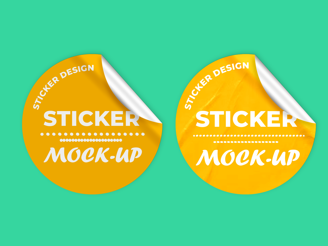 Realistic Sticker Mockup Template Set psd