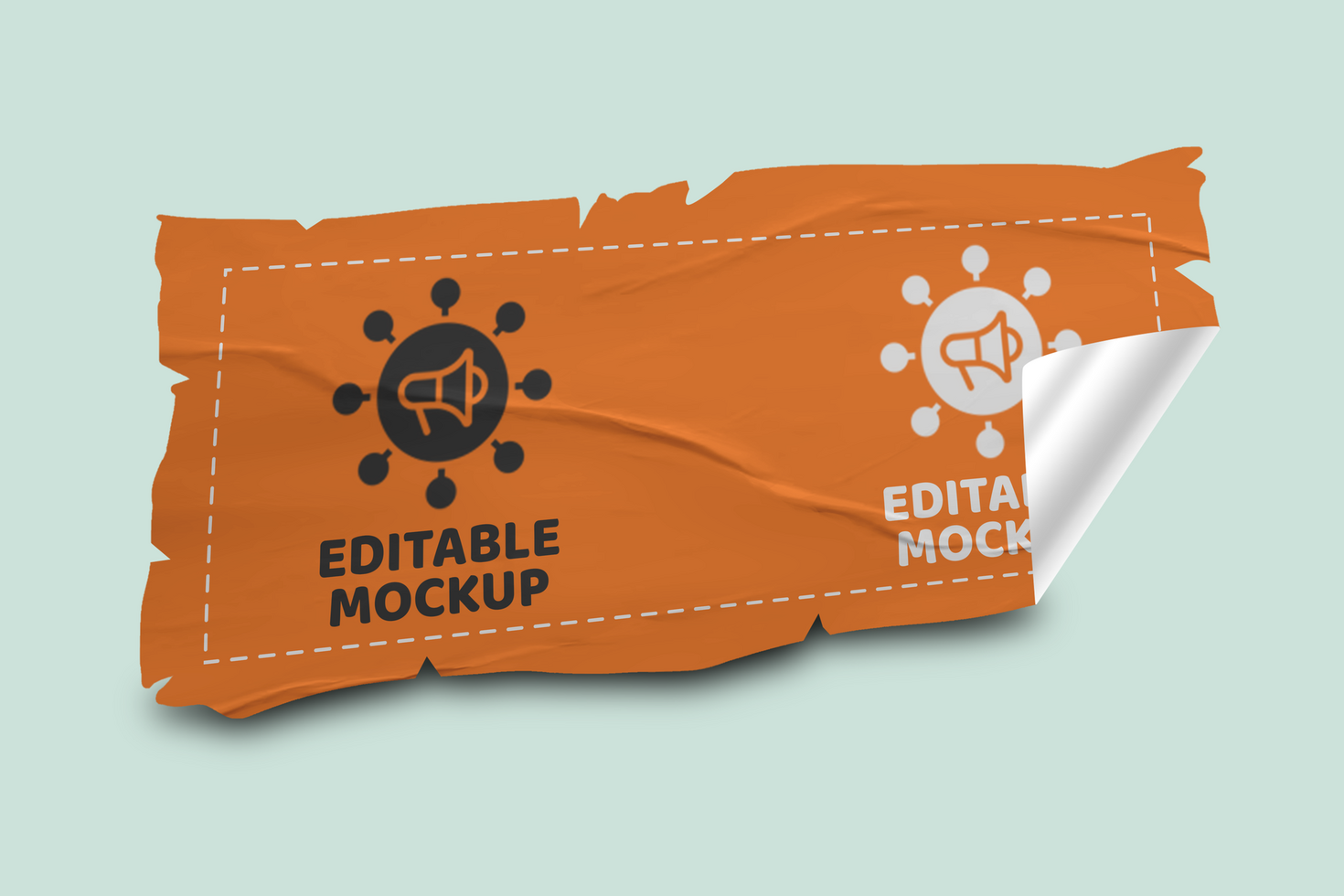 Torn Paper Sticker Mockup Template psd