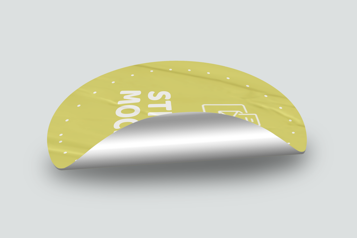 Round Peel Sticker Mockup Template psd