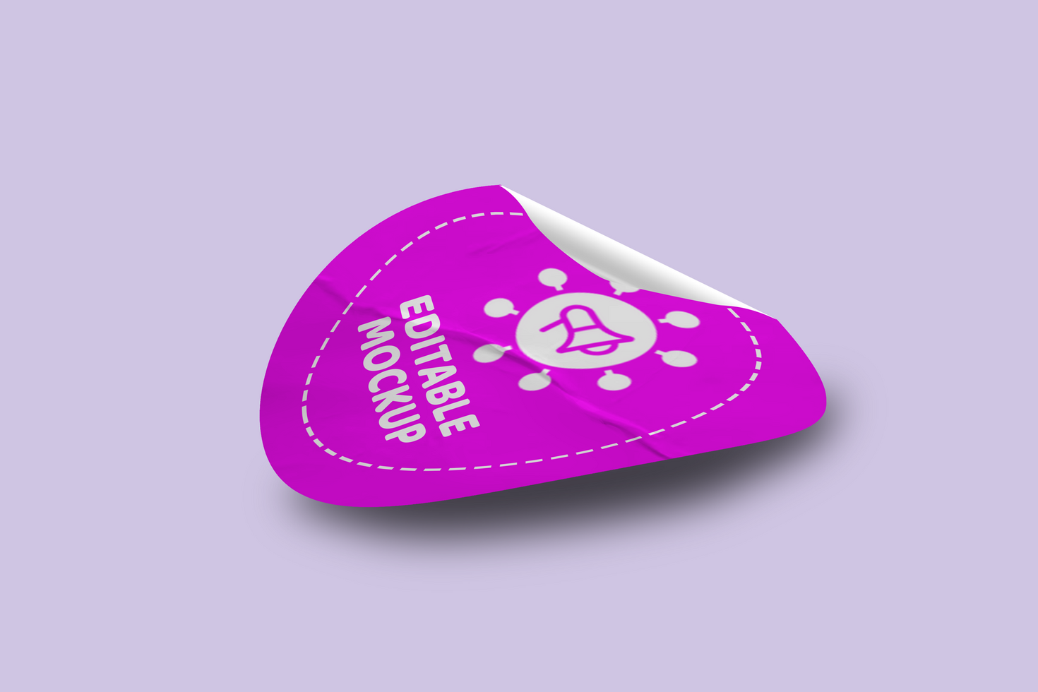 Peeling Paper Sticker Mockup Template Design psd