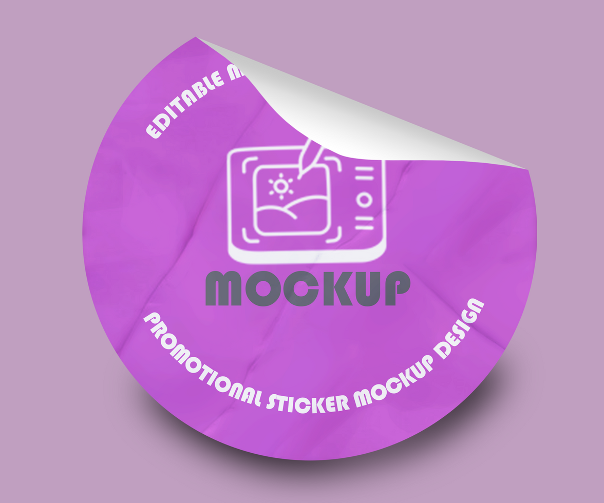 Fold Texture Sticker Mockup Template psd