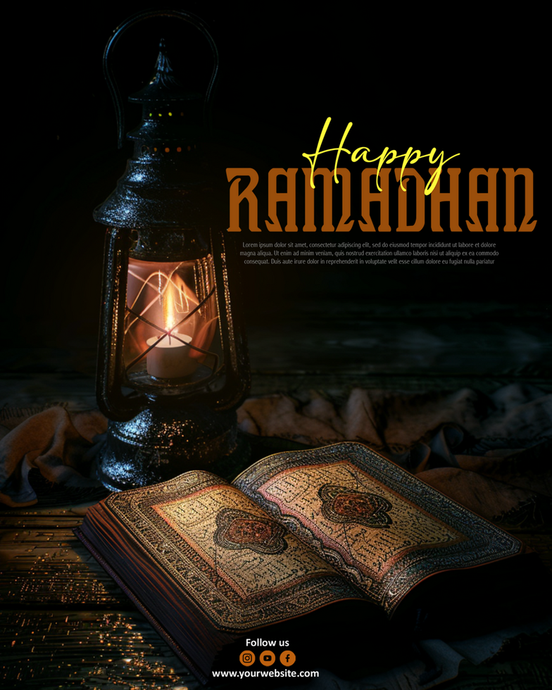 Happy Ramadan social media post template design psd