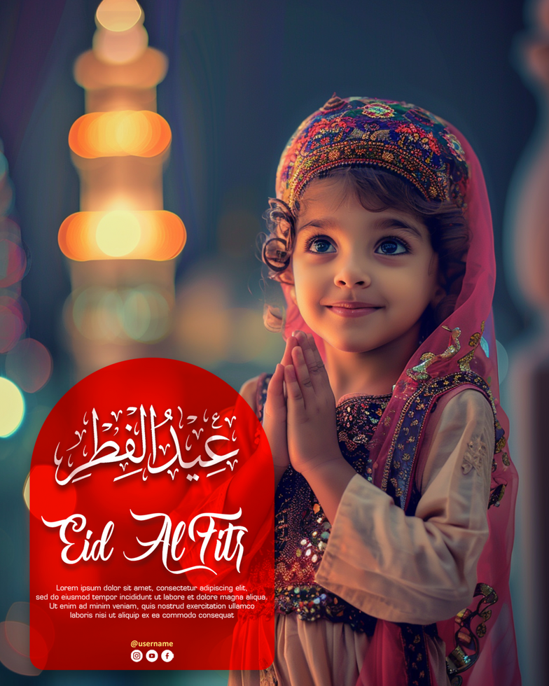 Eid Al Fitr Islamic Festival Social Media Post Design Template psd