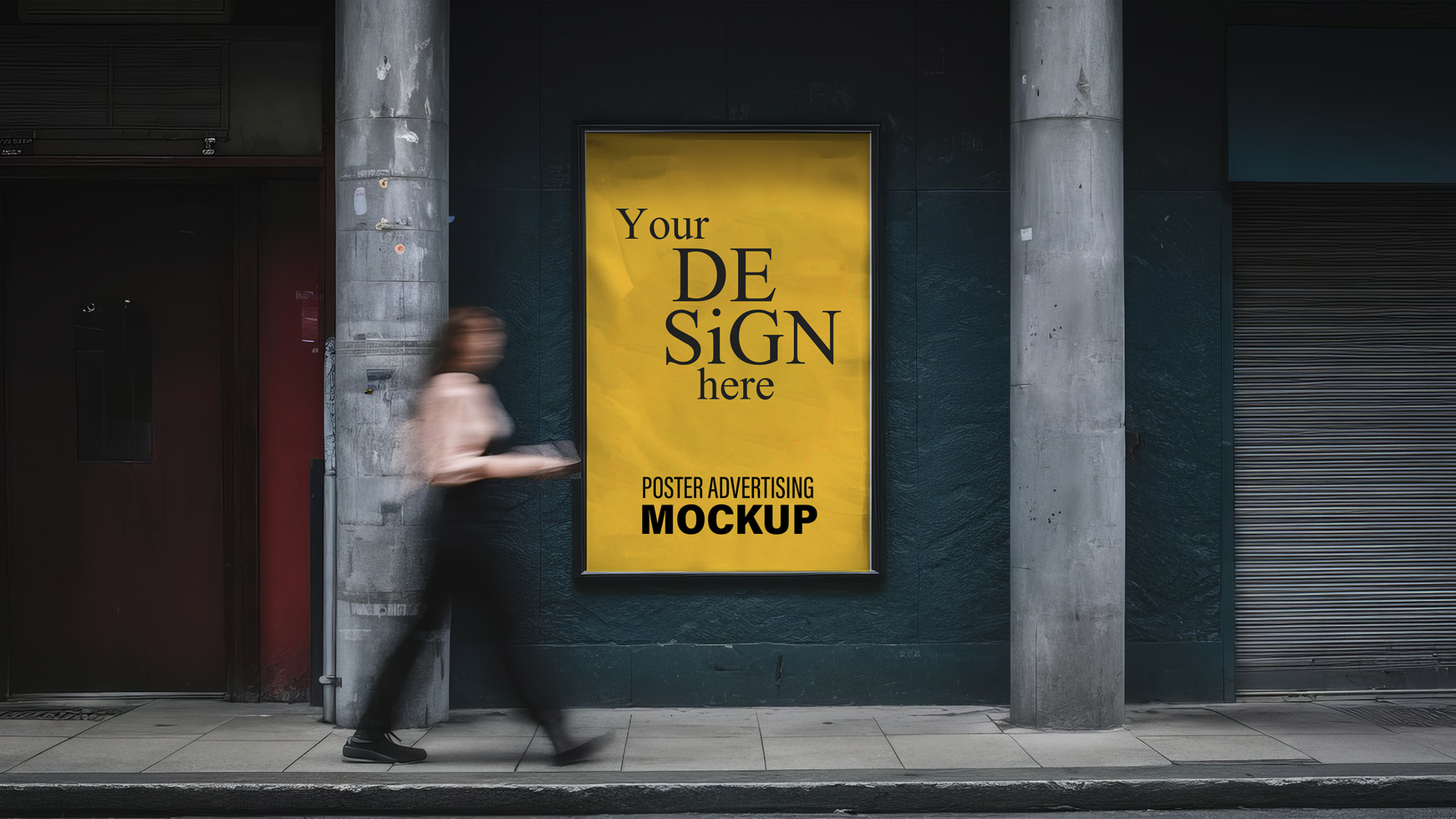 Giant billboard mockup in the middle of shopping center psd