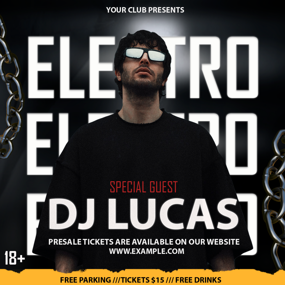 Electro party flyer template psd