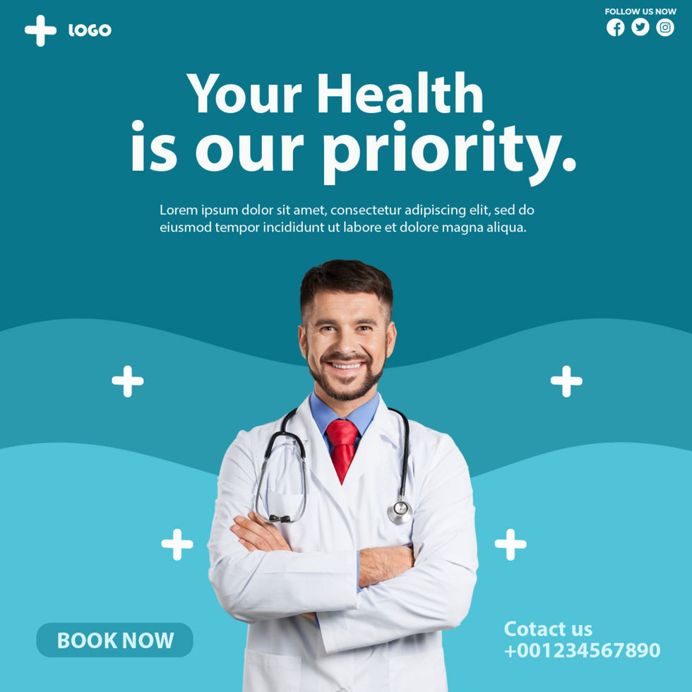 healthcare social media post template psd