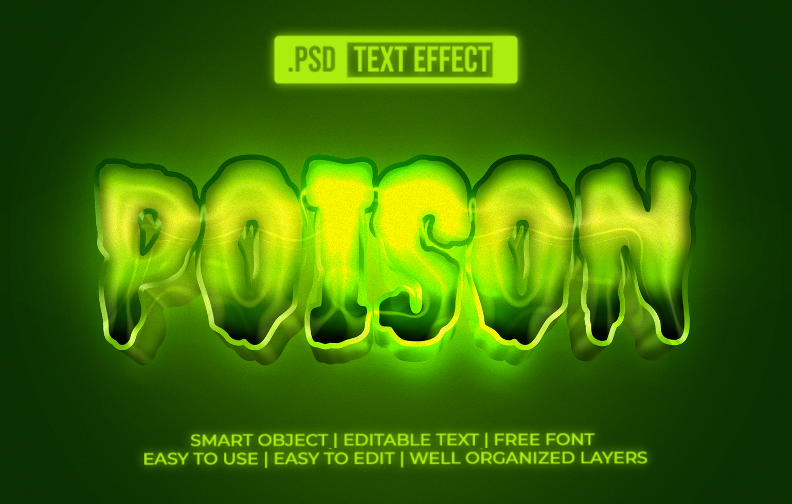 Poison 3D Text Effect psd