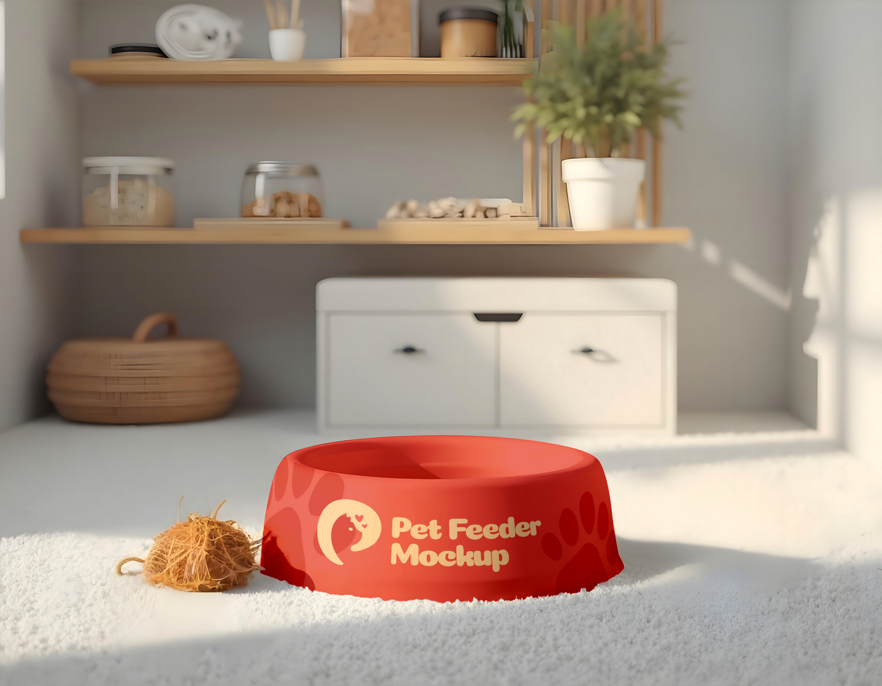 bowl feeder branding pet shop store mockup psd