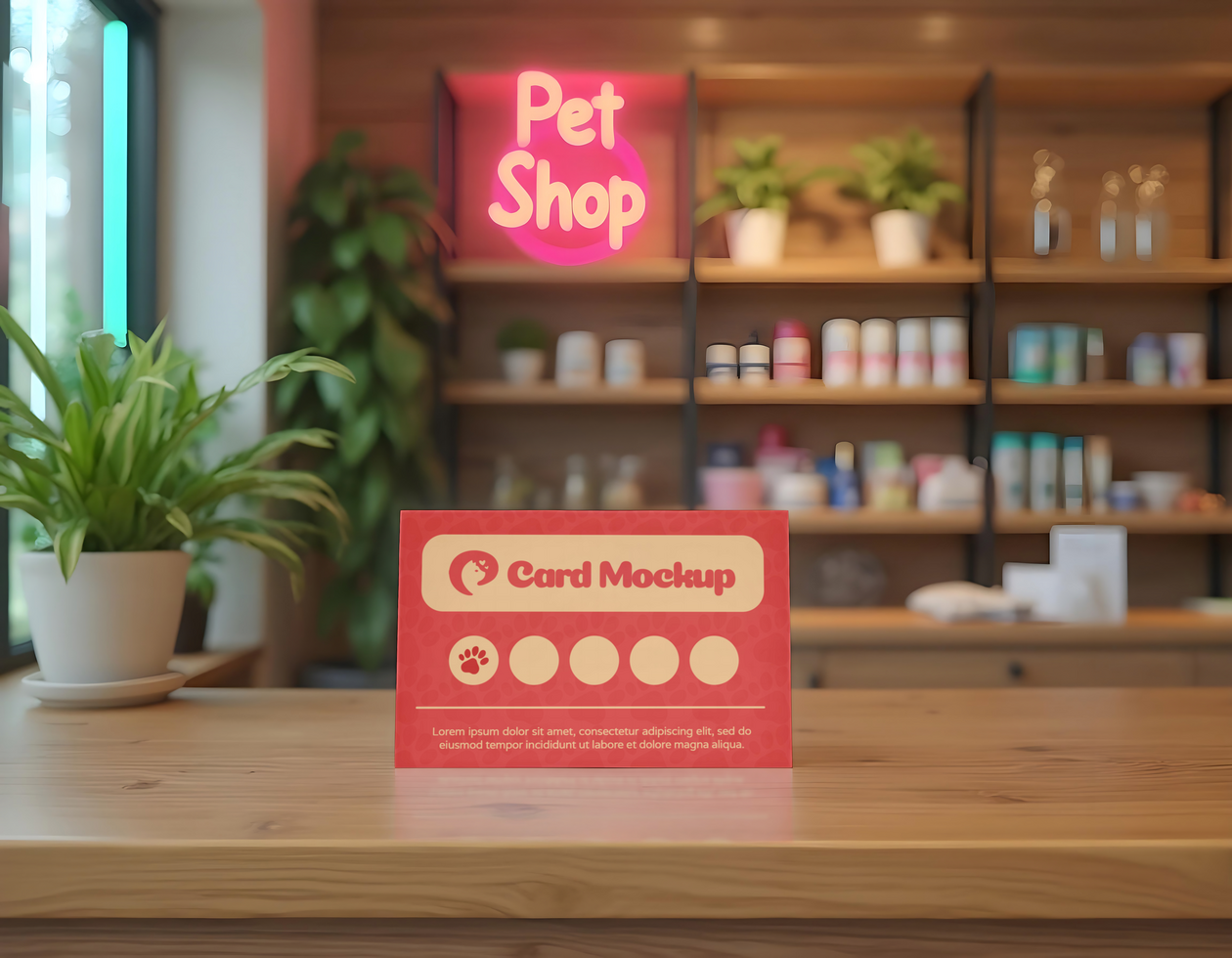 Name Card branding pet shop store mockup psd