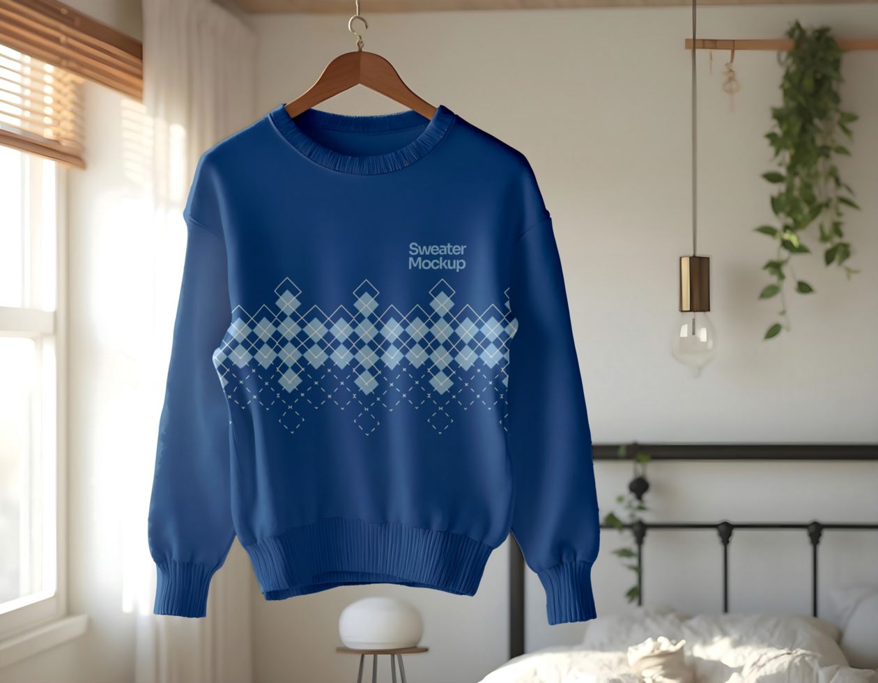 Blue Jacket Clothes Model Mockup Template psd