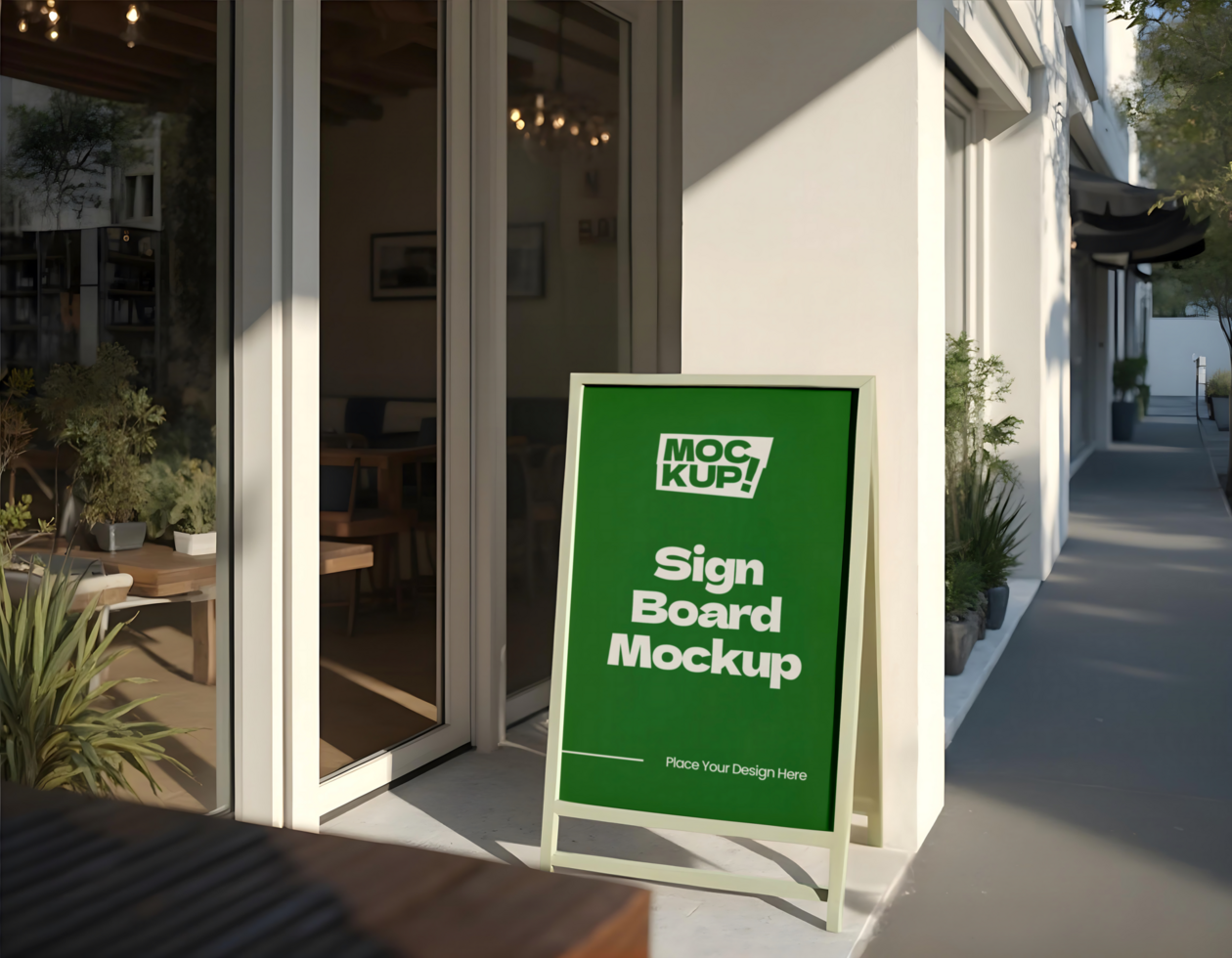 Sign Ads Promo branding coffee shop store mockup psd