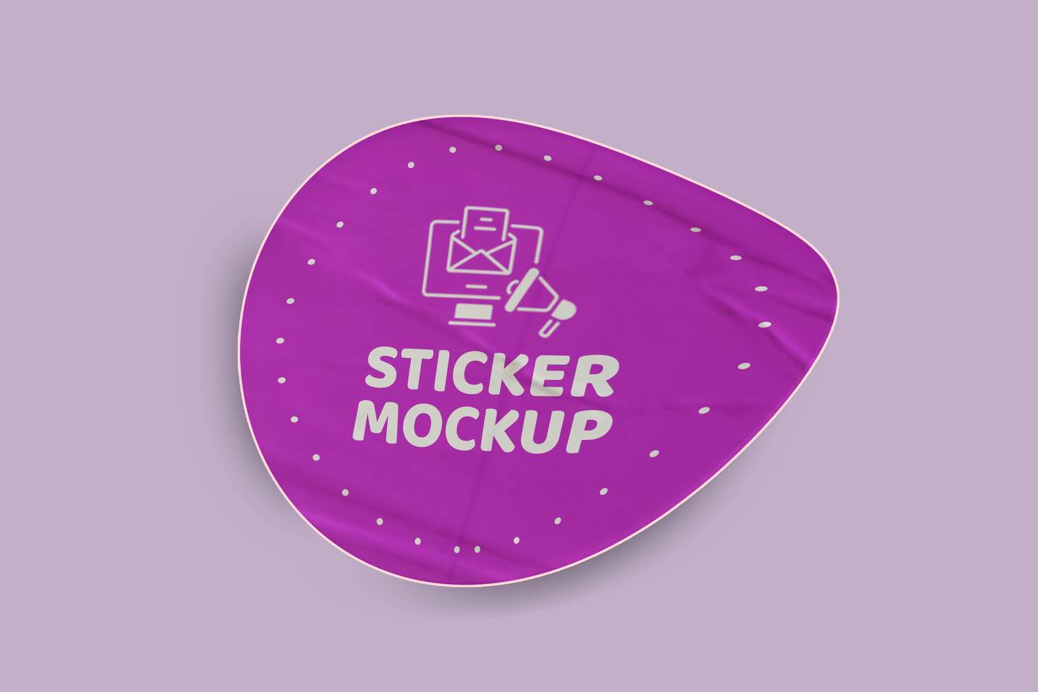 Realistic Paper Sticker Mockup Template psd