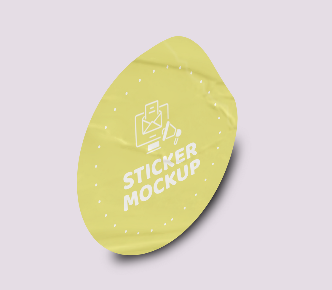 Creative Sticker Mockup Template Design psd