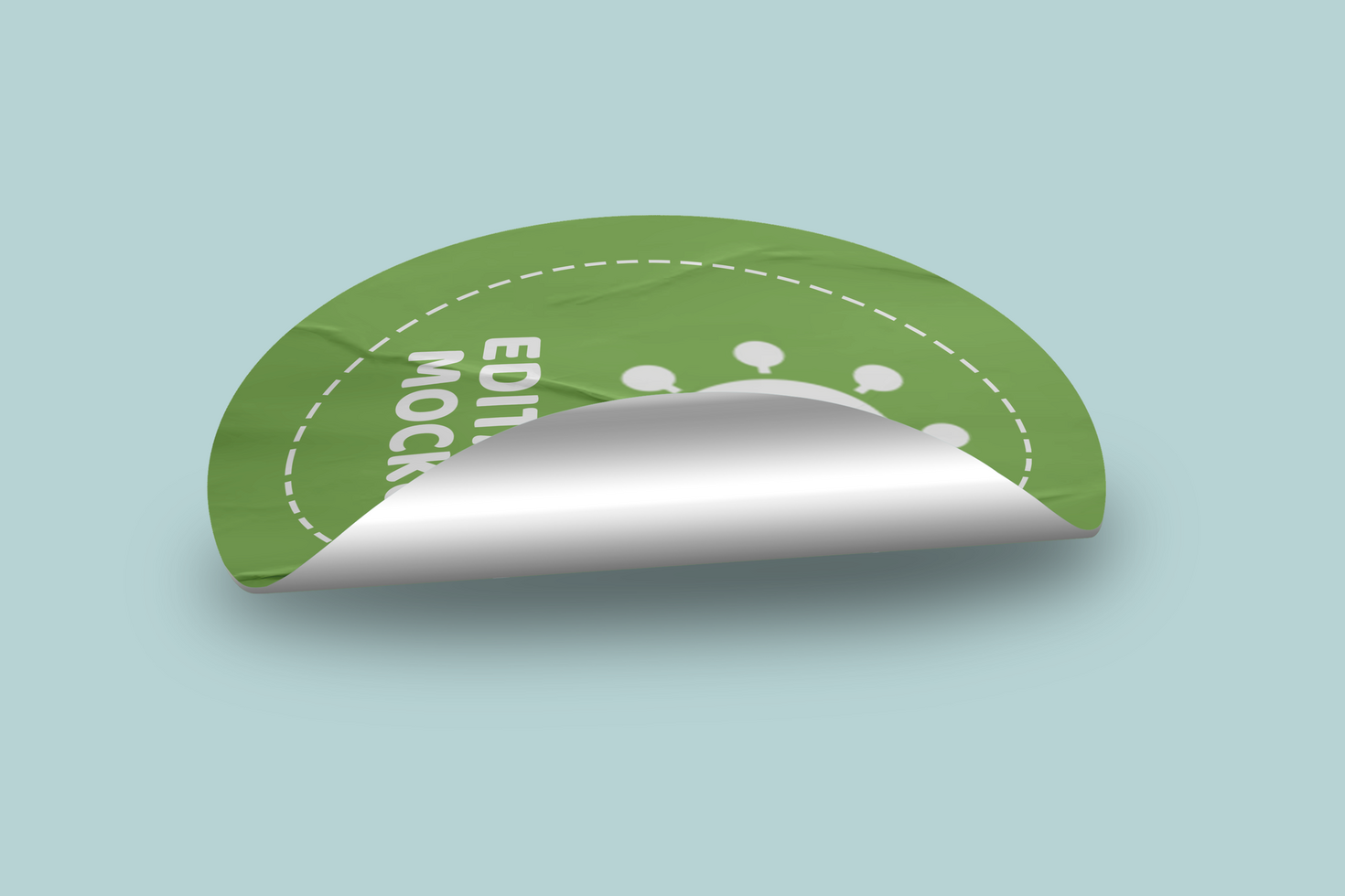 Realistic Fold Paper Sticker Mockup Template psd
