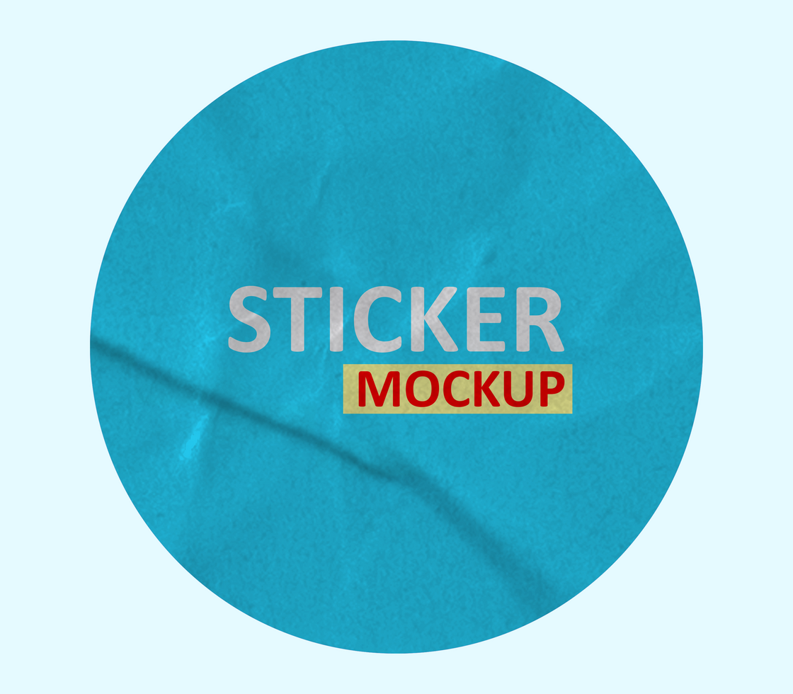 Realistic Round Sticker Mockup Template psd
