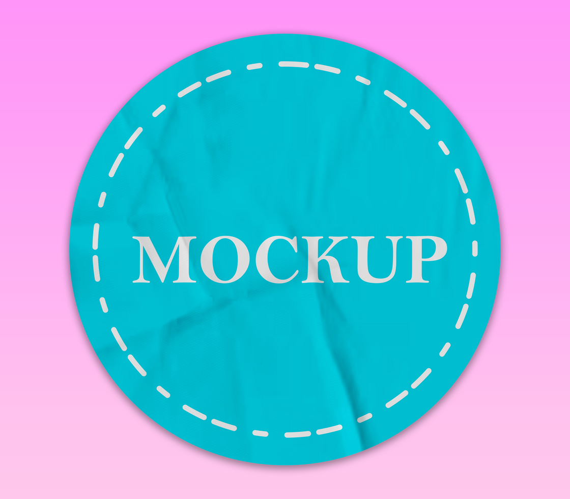 Glued Paper Realistic Sticker Mockup Template psd