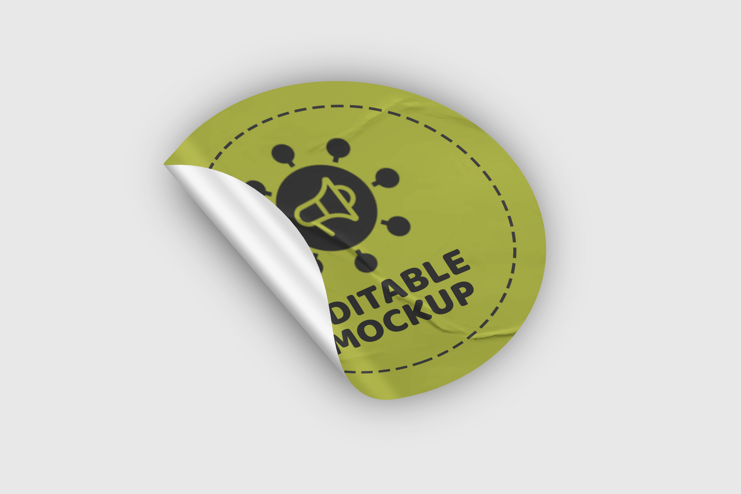 Realistic Sticker Mockup Template Design on Grey Background psd