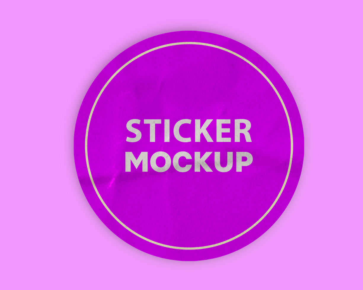 Realistic Glossy Sticker Mockup Template psd