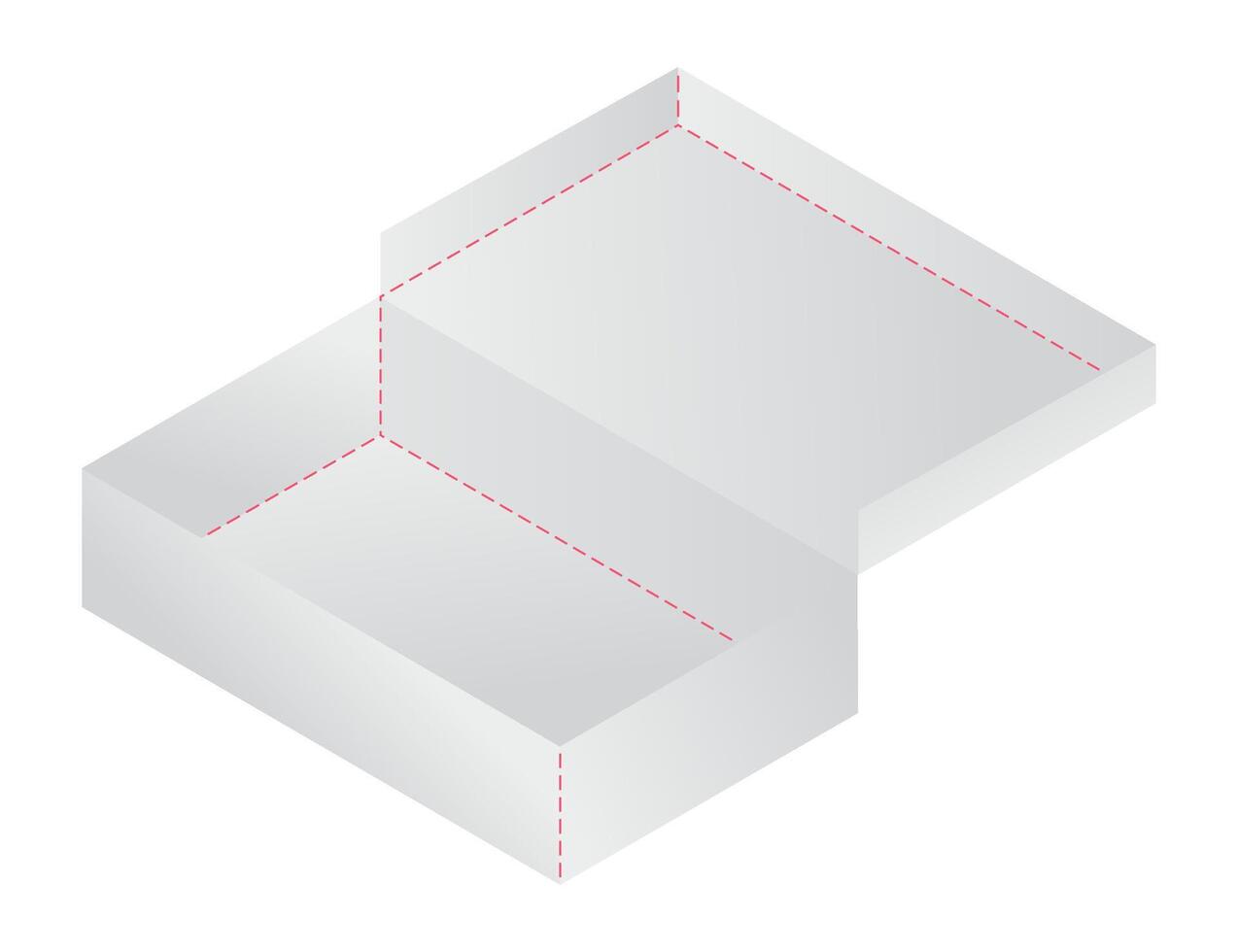 Box packaging die cut template design. 3d mock-up vector