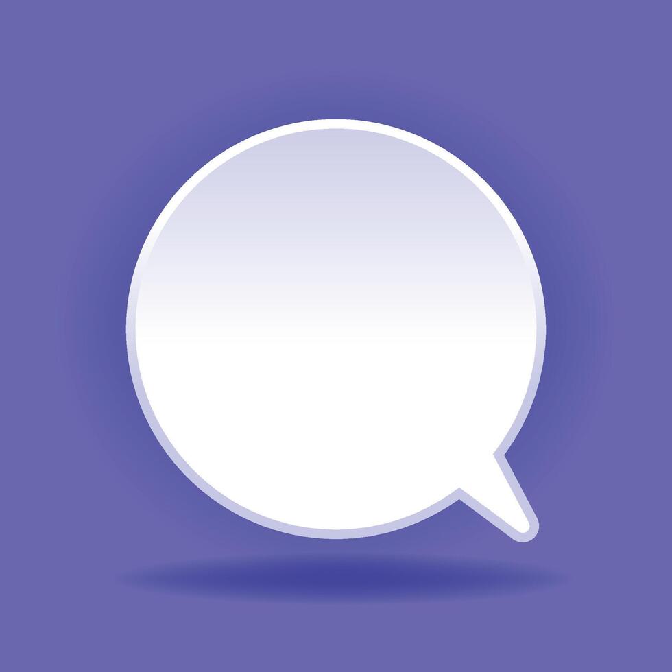 3D speech bubble on blue background vector
