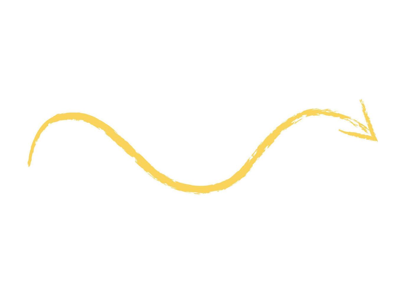 Colorful arrow drawn with crayons. doodle illustration vector