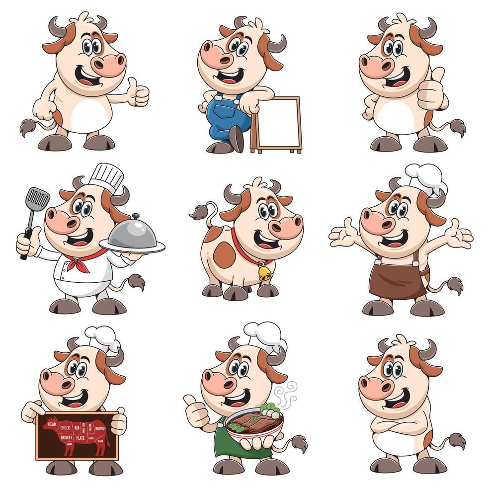 Smiling Cartoon Cow Character Illustration vector