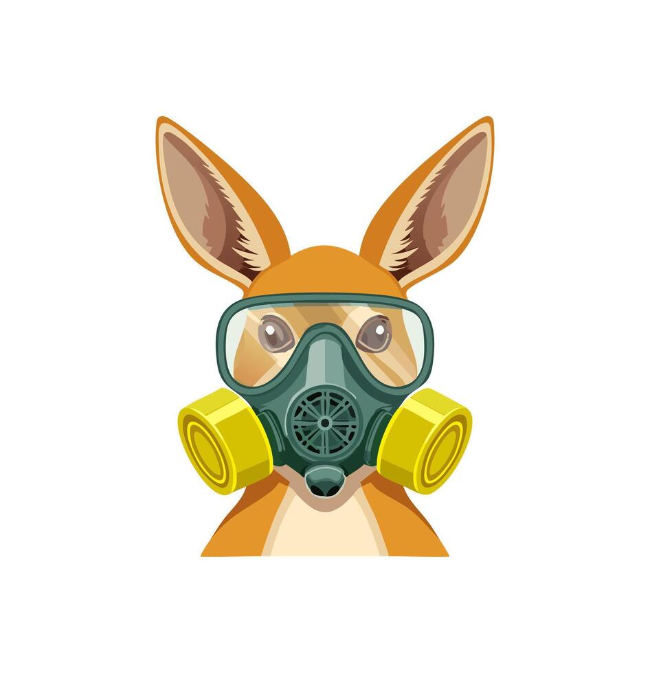 Kangaroo wearing a gas mask vector